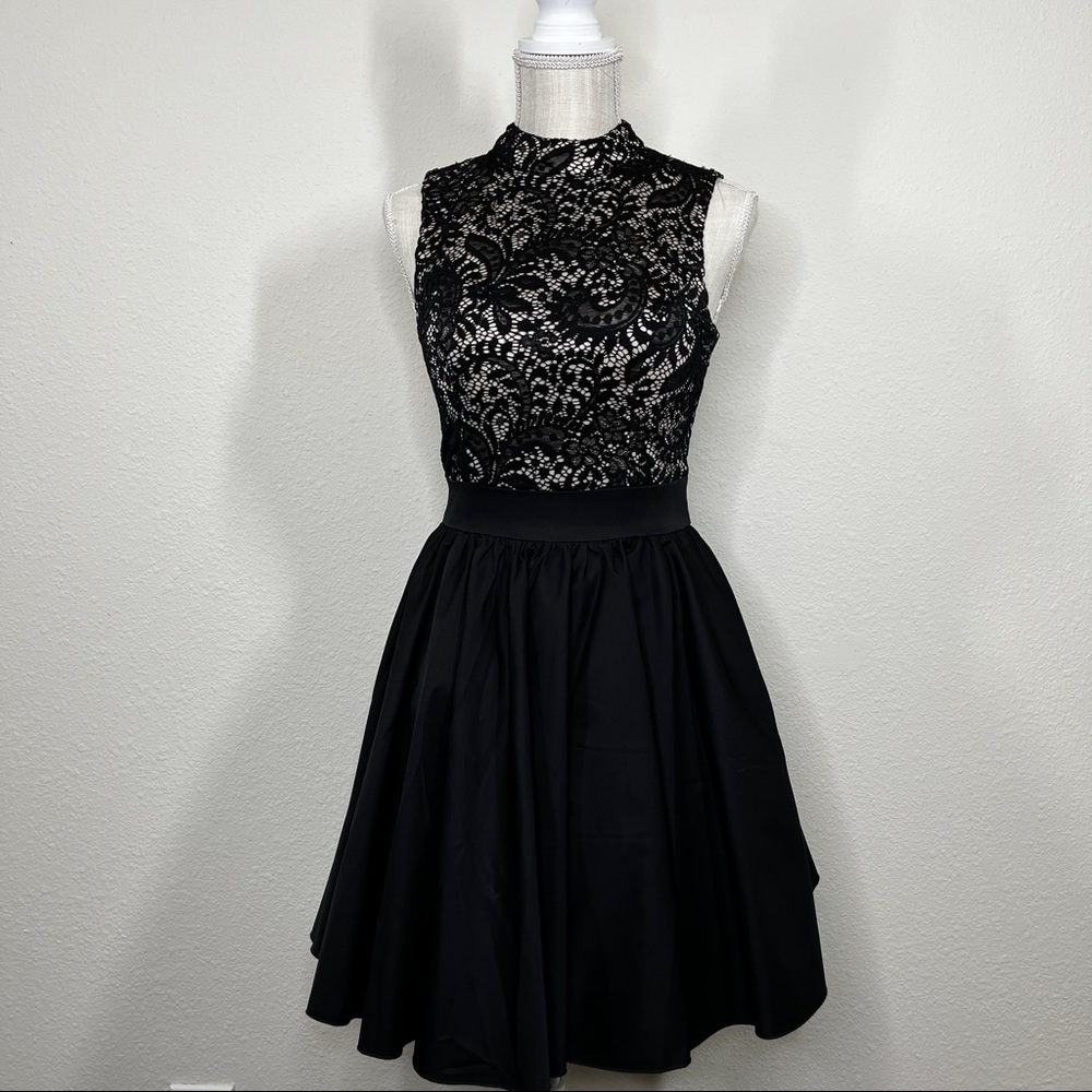 Chi Chi London Black Lace Mini Dress